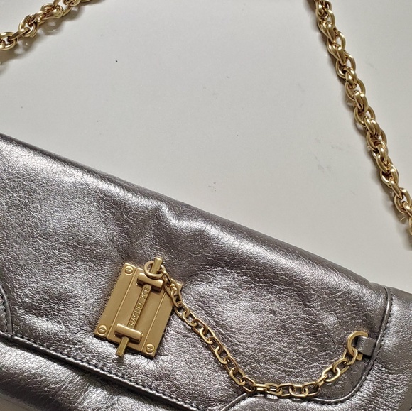 Rachel Zoe Leslie Evening Pewter Shoulder Clutch - Picture 3 of 6